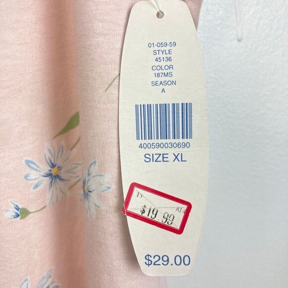 Vintage NWT Erika Taylor Intimates 100% Cotton Floral Chemise Gown Cottage sz XL - Picture 2 of 7